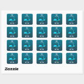 Levens Inspirerende Citaat Blauwe Ombre Vierkante Sticker (Vel)