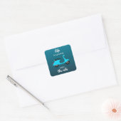 Levens Inspirerende Citaat Blauwe Ombre Vierkante Sticker (Envelop)