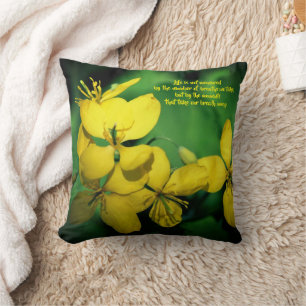 Levens Inspirerende Citaat Bloemen Kussen