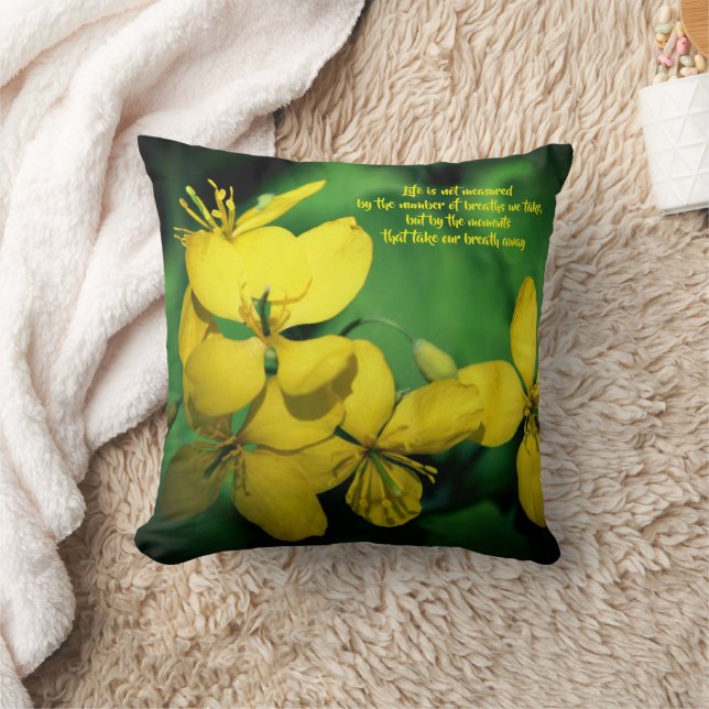 Levens Inspirerende Citaat Bloemen  Kussen (Deken)
