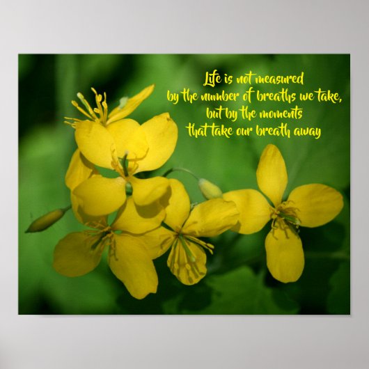 Levens Inspirerende Spreuk Wilde Bloemen Poster (Voorkant)