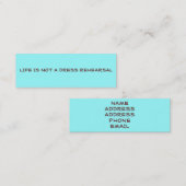 LEVENS IS GEEN REHEARSAL PROFIELKAART VOOR DRESS MINI VISITEKAARTJE (Voorkant / Achterkant)
