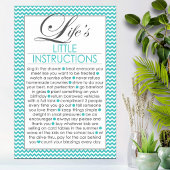 Levens Kleine Instructies Aqua Blauwe Poster