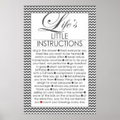 Levens Kleine Instructies Houtskoolzwart Poster (Voorkant)
