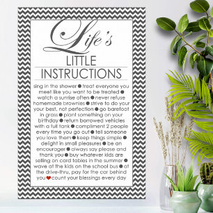 Levens Kleine Instructies Houtskoolzwart Poster