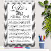 Levens Kleine Instructies Houtskoolzwart Poster