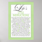 Levens Kleine Instructies Lime Groen Poster (Voorkant)