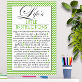 Levens Kleine Instructies Lime Groen Poster