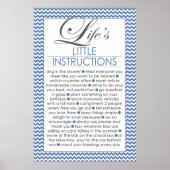 Levens Kleine Instructies Navy Blauwe Poster (Voorkant)
