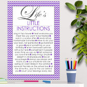 Levens Kleine Instructies Paars Poster