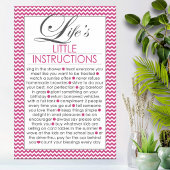 Levens Kleine Instructies Roze Poster