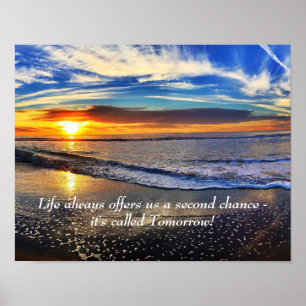 Levens Oceaan Zonsopgang Inspirerende Motivatie Ci Poster