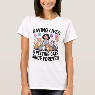 Levens redden & katten aaien – Grappige verpleegst T-shirt
