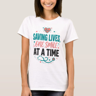 Levens redden met een glimlach Verpleegster Hart T T-shirt