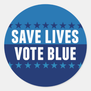 Levens Redden Stem Blauw 2026 Verkiezing Ronde Sticker