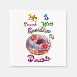 Levens Tafelgerei Is Zoet Met Glitters Van Donuts Servet