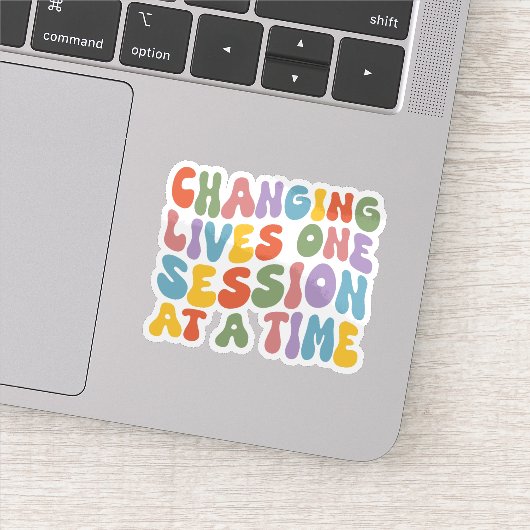 Levens veranderen, één sessie per keer, therapeut sticker (Detail)