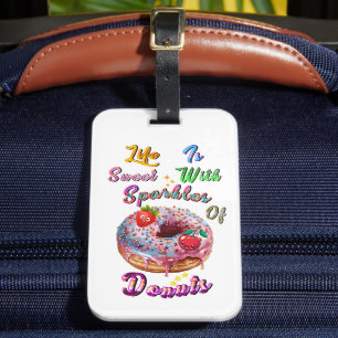 Levensaccessoires zijn zoet met vonken van donuts bagagelabel