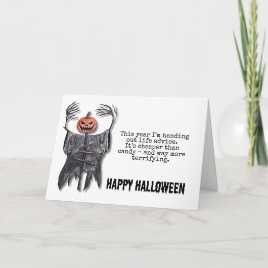 Levensadvies Halloween Scarecrow Kaart (Voorkant)