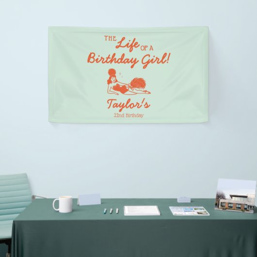 Levensbanner van een verjaardagsmeisje spandoek (Beurs)