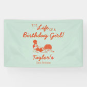 Levensbanner van een verjaardagsmeisje spandoek (Horizontaal)