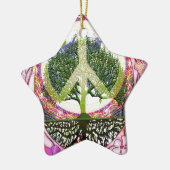 Levensbedreigende levensboom keramisch ornament (Links)