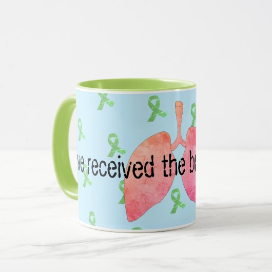 Levensbedreigende Lung Transplant Coffee Mok (Voorkant links)