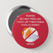 Levensbedreigende visallergieën, geen voer ronde button 4,0 cm (Voorkant /achterkant)