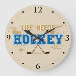 Levensbehoefte Hockey Man Cave Room Decor Grote Klok