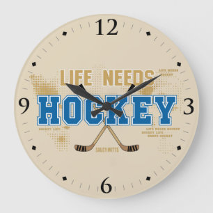 Levensbehoefte Hockey Man Cave Room Decor Grote Klok