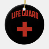 Levensbescherming - wit met rood kruis keramisch ornament (Voorkant)