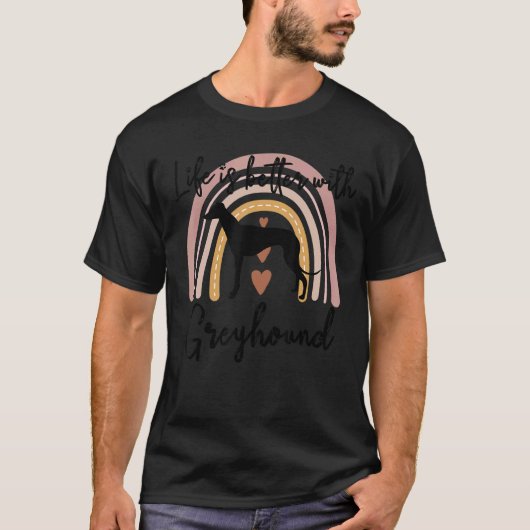 Levensbeter Greyhound Rainbow Dog Vrouwen T-shirt (Voorkant)