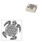 Levensbloem / Blume des Lebens - Schildpad Rubberstempel (Gestempeld)