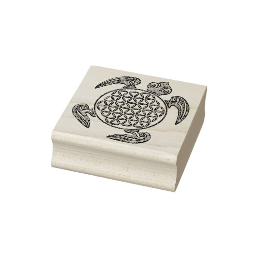 Levensbloem / Blume des Lebens - Schildpad Rubberstempel (Stempel)