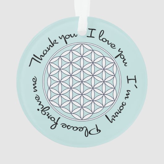 Levensbloem Ho'oponopono Ornament (achterkant)