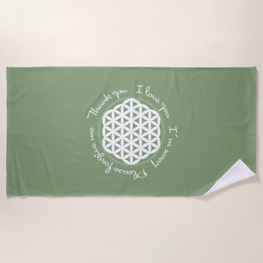 Levensbloem Ho'oponopono Strandlaken (Voorkant)