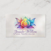 Levensbloem in lotusbloem - Waterverf Visitekaartje (Voorkant)