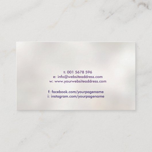 Levensbloem in lotusbloem - Waterverf Visitekaartje (Achterkant)