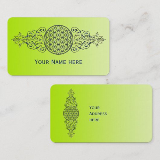 Levensbloem -  siergoud visitekaartje (Voorkant / Achterkant)