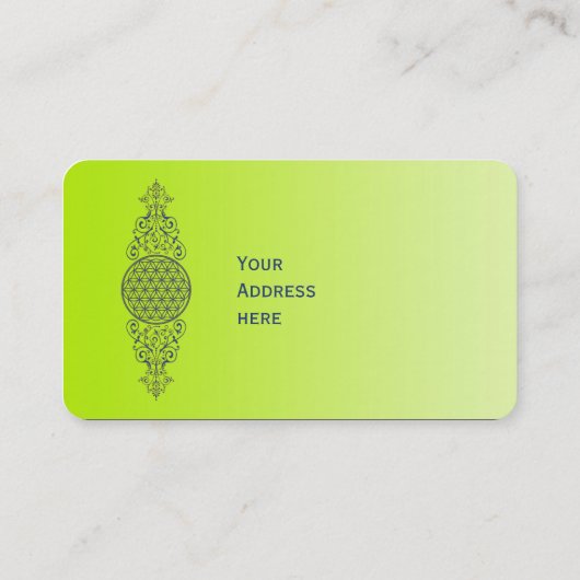 Levensbloem -  siergoud visitekaartje (Achterkant)