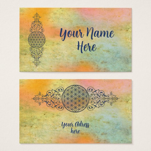 Levensbloem -  siergoud visitekaartje (Voorkant /achterkant)