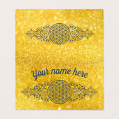 Levensbloem -  siergoud visitekaartje (Buitenkant ongevouwen)