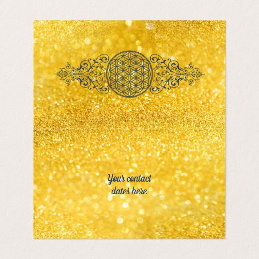 Levensbloem -  siergoud visitekaartje (Binnenkant ongevouwen)