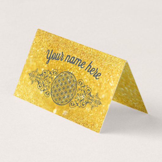 Levensbloem -  siergoud visitekaartje (Voorkant)