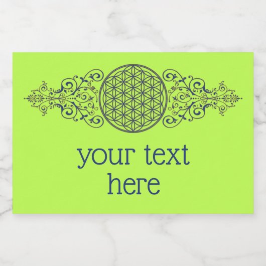 Levensbloem -  siergoud voedselcontainer etiket (Enkel label)