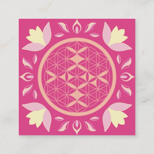 Levensbloem Vierkante Visitekaartje (Achterkant)