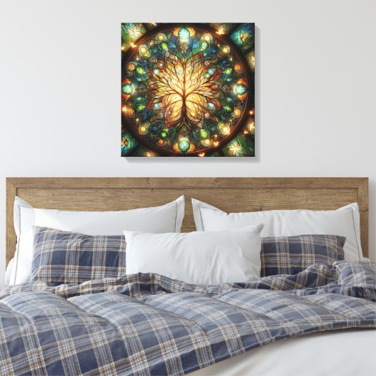 Levensboom 1 canvas afdruk (Insitu (Slaapkamer))