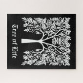 Levensboom #1 Wit op Zwart Legpuzzel (Horizontaal)