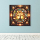 Levensboom 2 canvas afdruk (Insitu (Houten vloer))