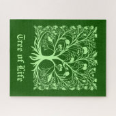 Levensboom #3 Licht- en donkergroen Legpuzzel (Horizontaal)